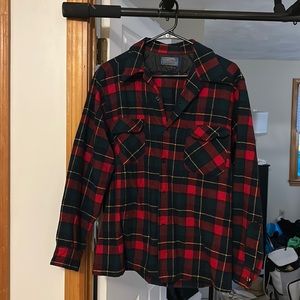 Pendleton Plaid Virgin Wool Button Down Large